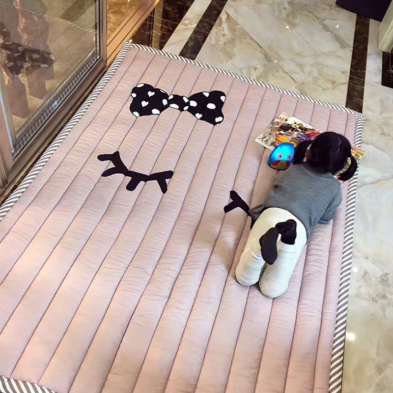 Casual Cartoon Printed Rug Multicolored Cotton Indoor Rug Pet Friendly Stain-Resistant Easy Care Area Carpet for Kids Room Nude Pink 4'9" x 6'5" Clearhalo 'Area Rug' 'Rug' 2435187