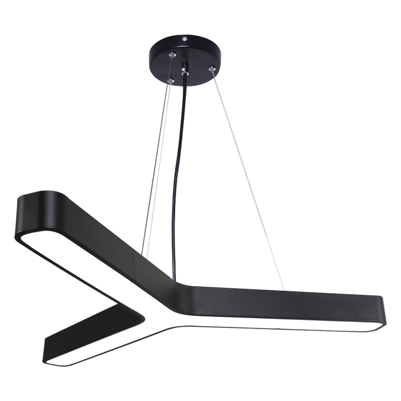 Metal Y-Shaped Pendant Lamp Contemporary LED Hanging Ceiling Light for Gymnasium Clearhalo 'Ceiling Lights' 'Modern Pendants' 'Modern' 'Pendant Lights' 'Pendants' Lighting' 2459846