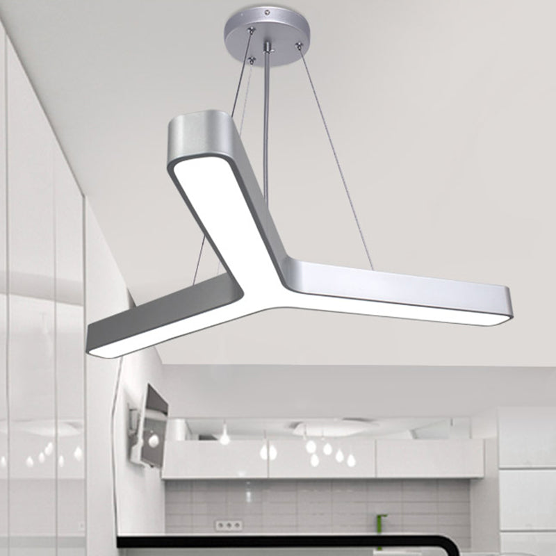 Metal Y-Shaped Pendant Lamp Contemporary LED Hanging Ceiling Light for Gymnasium Clearhalo 'Ceiling Lights' 'Modern Pendants' 'Modern' 'Pendant Lights' 'Pendants' Lighting' 2459847