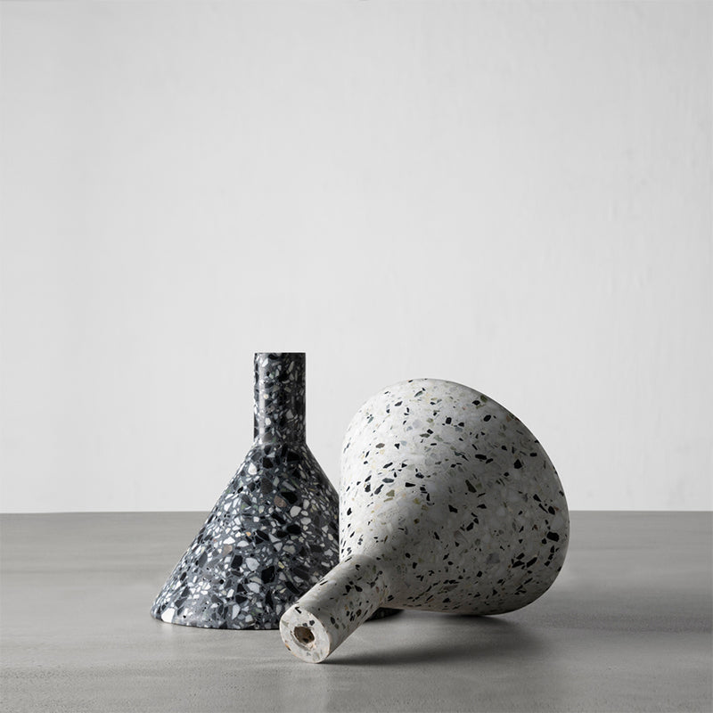 Funnel Shaped Pendulum Light Simplicity Terrazzo 1 Head Dining Room Hanging Pendant Light Clearhalo 'Ceiling Lights' 'Modern Pendants' 'Modern' 'Pendant Lights' 'Pendants' Lighting' 2459863