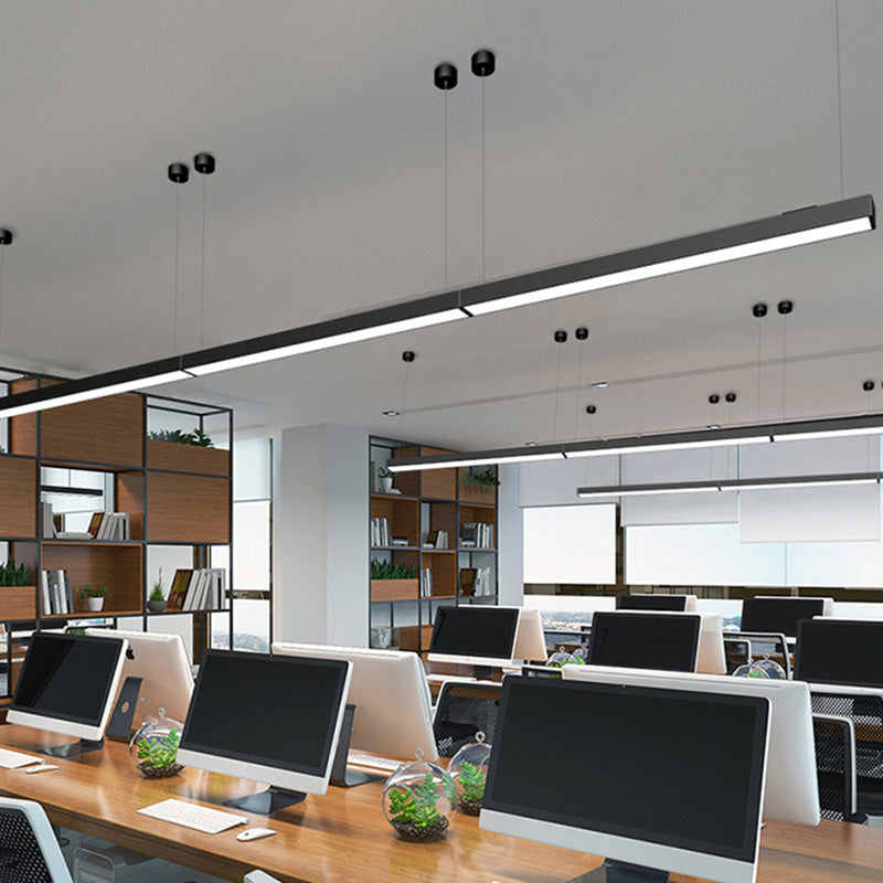 Acrylic Bar Shaped Hanging Lamp Simplicity LED Suspension Pendant Light for Office Clearhalo 'Ceiling Lights' 'Modern Pendants' 'Modern' 'Pendant Lights' 'Pendants' Lighting' 2459923