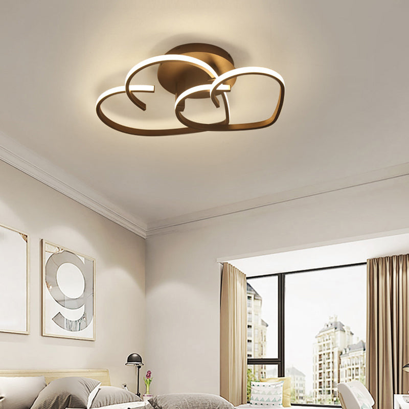 Modern Loving Heart LED Semi Flush Mount Metal 2-Light Bedroom Close to Ceiling Light Clearhalo 'Ceiling Lights' 'Close To Ceiling Lights' 'Close to ceiling' 'Flush mount' Lighting' 2459994