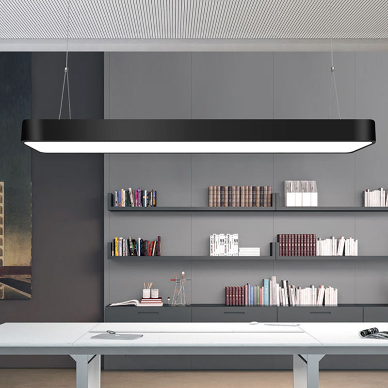 Simple Rectangle Pendant Lighting Metal Office LED Hanging Light with Acrylic Diffuser Clearhalo 'Ceiling Lights' 'Modern Pendants' 'Modern' 'Pendant Lights' 'Pendants' Lighting' 2460021