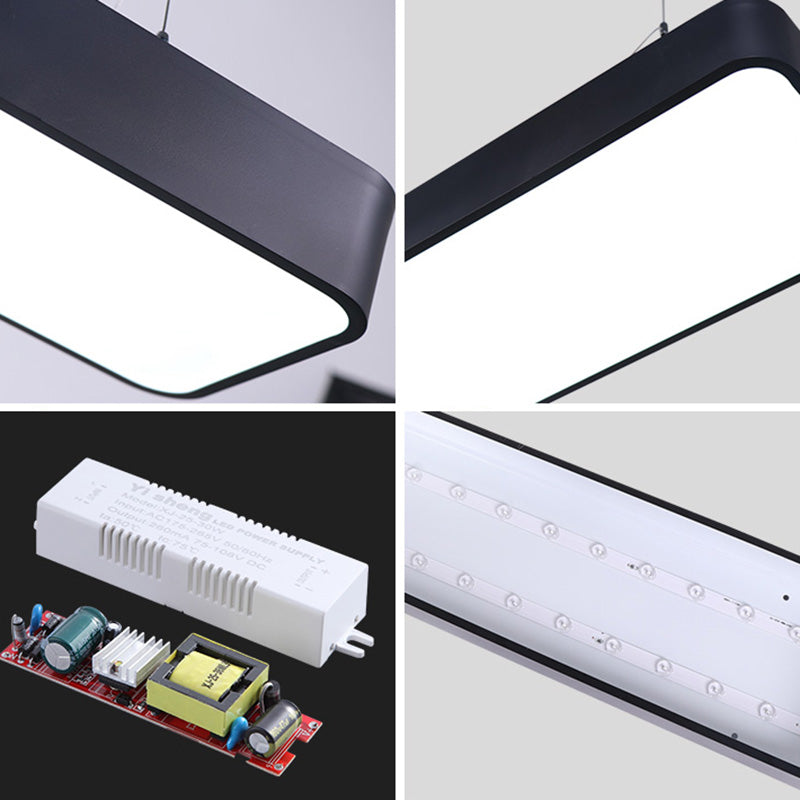 Simple Rectangle Pendant Lighting Metal Office LED Hanging Light with Acrylic Diffuser Clearhalo 'Ceiling Lights' 'Modern Pendants' 'Modern' 'Pendant Lights' 'Pendants' Lighting' 2460022