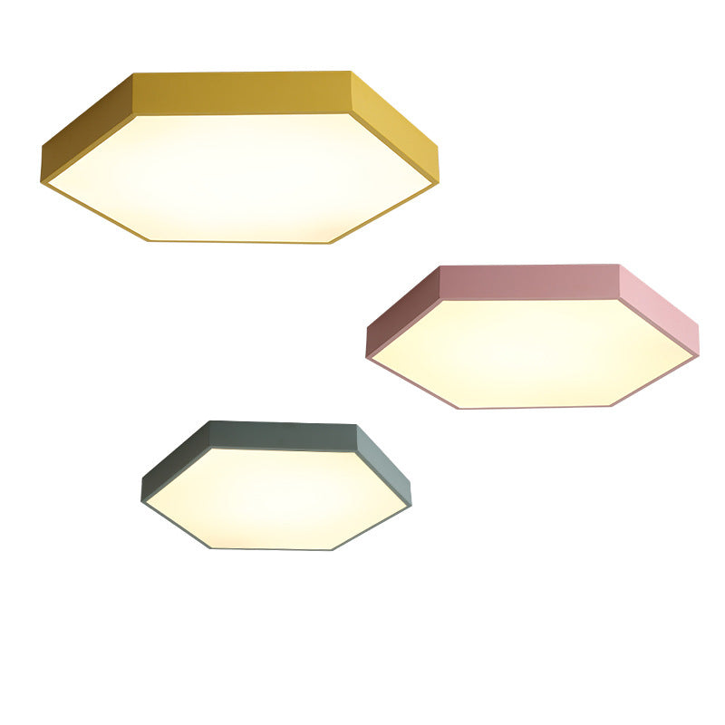 Hexagonal Metal Flush Ceiling Light Minimalist LED Flush Mount Recessed Lighting for Living Room Clearhalo 'Ceiling Lights' 'Close To Ceiling Lights' 'Close to ceiling' 'Flush mount' Lighting' 2460239