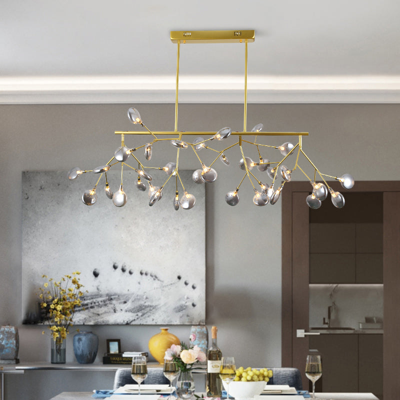 Firefly Island Pendant Postmodern Metal 36 Heads Restaurant Ceiling Suspension Lamp Smoke Gray Clearhalo 'Ceiling Lights' 'Island Lights' Lighting' 2460272