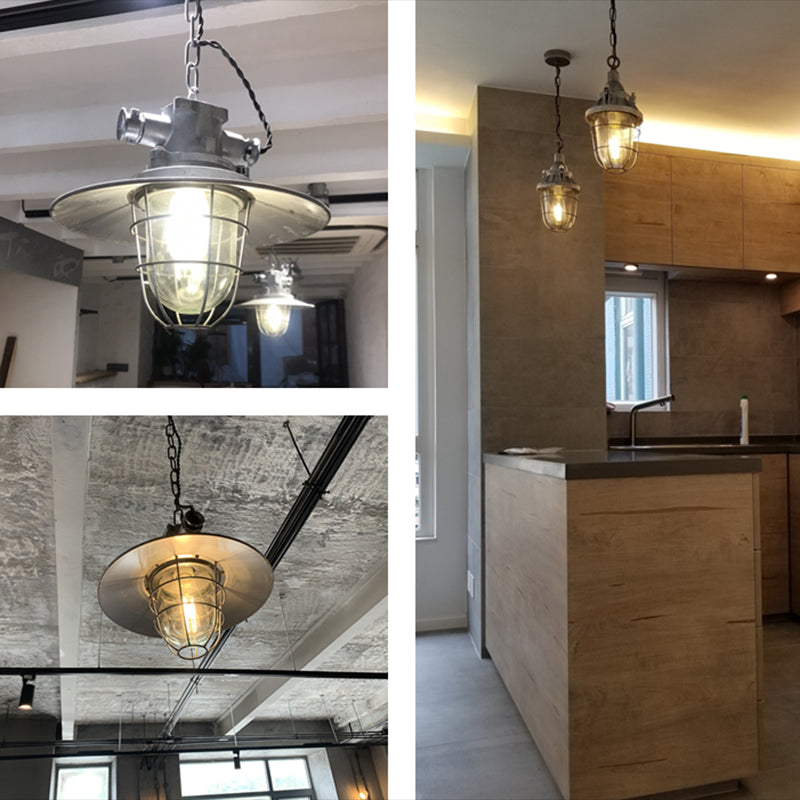 Silver Cage Pendant Light Steampunk Style Metal 1 Bulb Pub Ceiling Light Fixture Clearhalo 'Art Deco Pendants' 'Cast Iron' 'Ceiling Lights' 'Ceramic' 'Crystal' 'Industrial Pendants' 'Industrial' 'Metal' 'Middle Century Pendants' 'Pendant Lights' 'Pendants' 'Tiffany' Lighting' 2460335