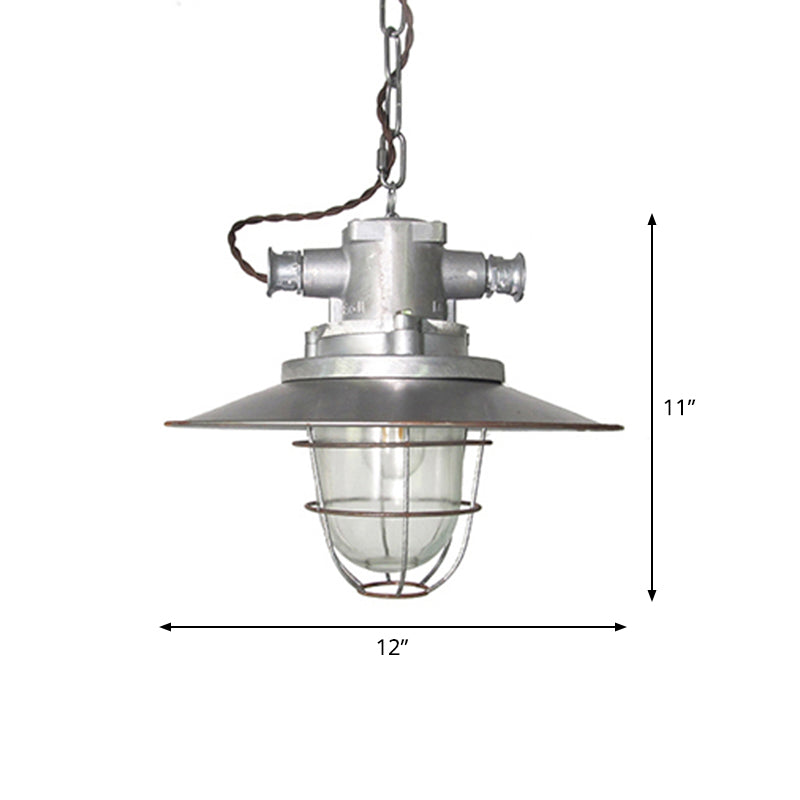 Silver Cage Pendant Light Steampunk Style Metal 1 Bulb Pub Ceiling Light Fixture Clearhalo 'Art Deco Pendants' 'Cast Iron' 'Ceiling Lights' 'Ceramic' 'Crystal' 'Industrial Pendants' 'Industrial' 'Metal' 'Middle Century Pendants' 'Pendant Lights' 'Pendants' 'Tiffany' Lighting' 2460337