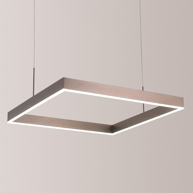 Square Acrylic Pendant Ceiling Light Modern Light Coffee LED Chandelier Lighting Fixture Clearhalo 'Ceiling Lights' 'Chandeliers' 'Modern Chandeliers' 'Modern' Lighting' 2460379
