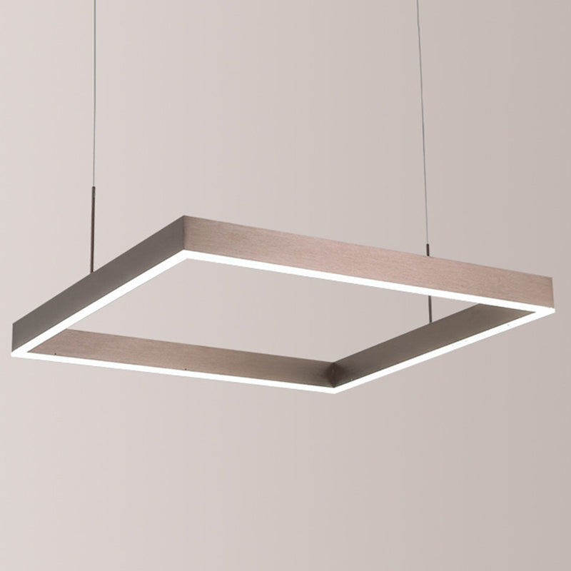 Square Acrylic Pendant Ceiling Light Modern Light Coffee LED Chandelier Lighting Fixture Light Coffee 1 Tier Clearhalo 'Ceiling Lights' 'Chandeliers' 'Modern Chandeliers' 'Modern' Lighting' 2460380
