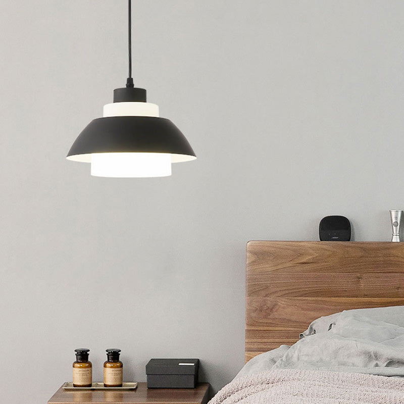 Aluminum Bowl Ceiling Hang Light Macaron Single-Bulb Pendant Lamp with Acrylic Shade Insert Clearhalo 'Ceiling Lights' 'Modern Pendants' 'Modern' 'Pendant Lights' 'Pendants' Lighting' 2460850