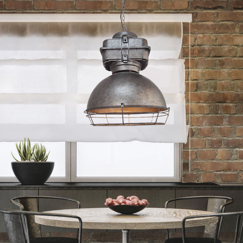 Single Shaded Suspension Lighting Industrial Metal Pendant Ceiling Lamp for Bistro Clearhalo 'Art Deco Pendants' 'Black' 'Cast Iron' 'Ceiling Lights' 'Ceramic' 'Crystal' 'Industrial Pendants' 'Industrial' 'Metal' 'Middle Century Pendants' 'Pendant Lights' 'Pendants' 'Rustic Pendants' 'Tiffany' Lighting' 2460908