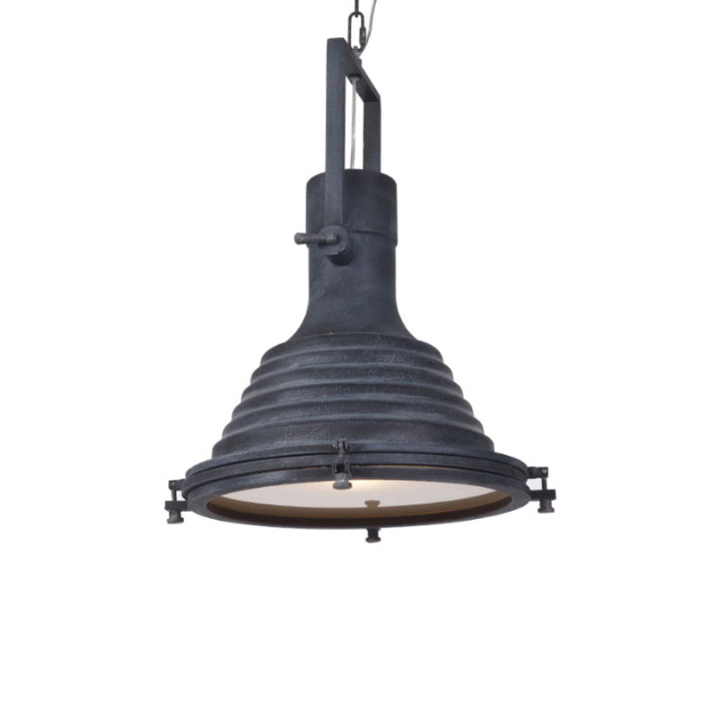 Single Shaded Suspension Lighting Industrial Metal Pendant Ceiling Lamp for Bistro Gray Blue Clearhalo 'Art Deco Pendants' 'Black' 'Cast Iron' 'Ceiling Lights' 'Ceramic' 'Crystal' 'Industrial Pendants' 'Industrial' 'Metal' 'Middle Century Pendants' 'Pendant Lights' 'Pendants' 'Rustic Pendants' 'Tiffany' Lighting' 2460909