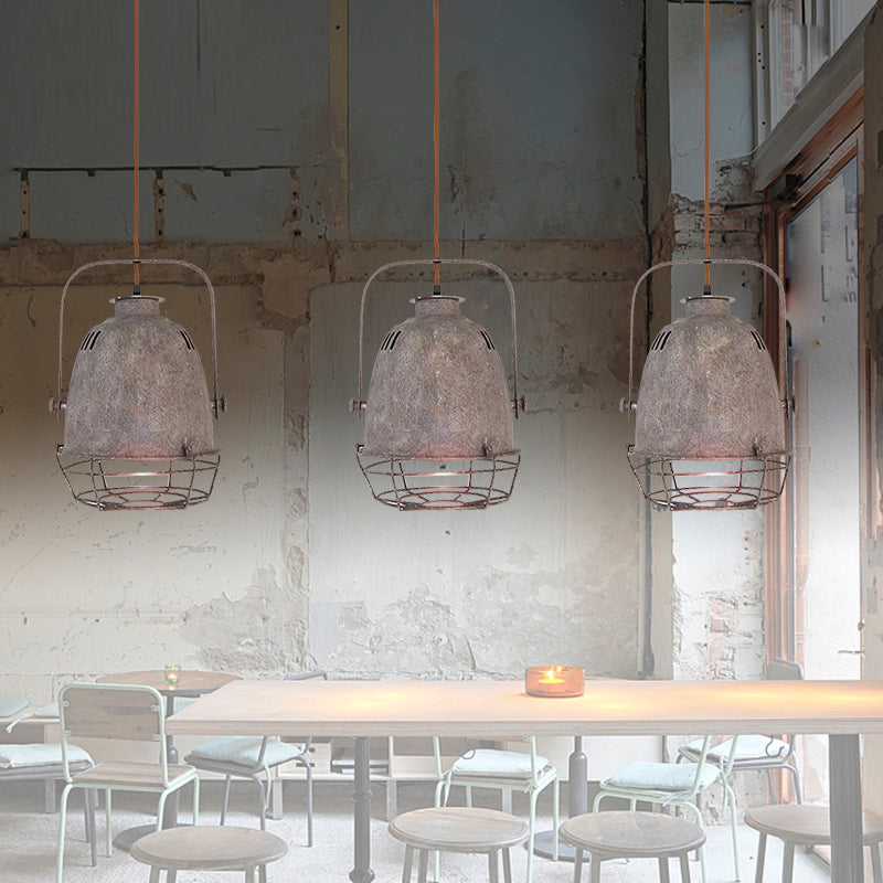 Single Shaded Suspension Lighting Industrial Metal Pendant Ceiling Lamp for Bistro Clearhalo 'Art Deco Pendants' 'Black' 'Cast Iron' 'Ceiling Lights' 'Ceramic' 'Crystal' 'Industrial Pendants' 'Industrial' 'Metal' 'Middle Century Pendants' 'Pendant Lights' 'Pendants' 'Rustic Pendants' 'Tiffany' Lighting' 2460911