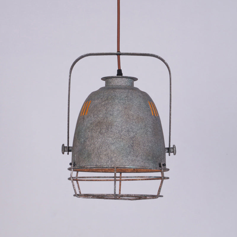 Single Shaded Suspension Lighting Industrial Metal Pendant Ceiling Lamp for Bistro Red-Gray Clearhalo 'Art Deco Pendants' 'Black' 'Cast Iron' 'Ceiling Lights' 'Ceramic' 'Crystal' 'Industrial Pendants' 'Industrial' 'Metal' 'Middle Century Pendants' 'Pendant Lights' 'Pendants' 'Rustic Pendants' 'Tiffany' Lighting' 2460913