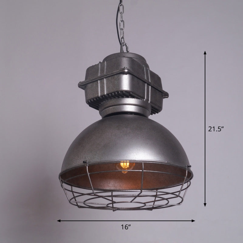 Single Shaded Suspension Lighting Industrial Metal Pendant Ceiling Lamp for Bistro Clearhalo 'Art Deco Pendants' 'Black' 'Cast Iron' 'Ceiling Lights' 'Ceramic' 'Crystal' 'Industrial Pendants' 'Industrial' 'Metal' 'Middle Century Pendants' 'Pendant Lights' 'Pendants' 'Rustic Pendants' 'Tiffany' Lighting' 2460925