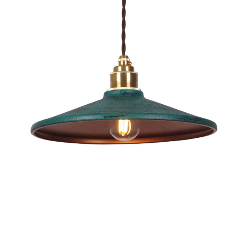 Single Shaded Suspension Lighting Industrial Metal Pendant Ceiling Lamp for Bistro Green Clearhalo 'Art Deco Pendants' 'Black' 'Cast Iron' 'Ceiling Lights' 'Ceramic' 'Crystal' 'Industrial Pendants' 'Industrial' 'Metal' 'Middle Century Pendants' 'Pendant Lights' 'Pendants' 'Rustic Pendants' 'Tiffany' Lighting' 2460930