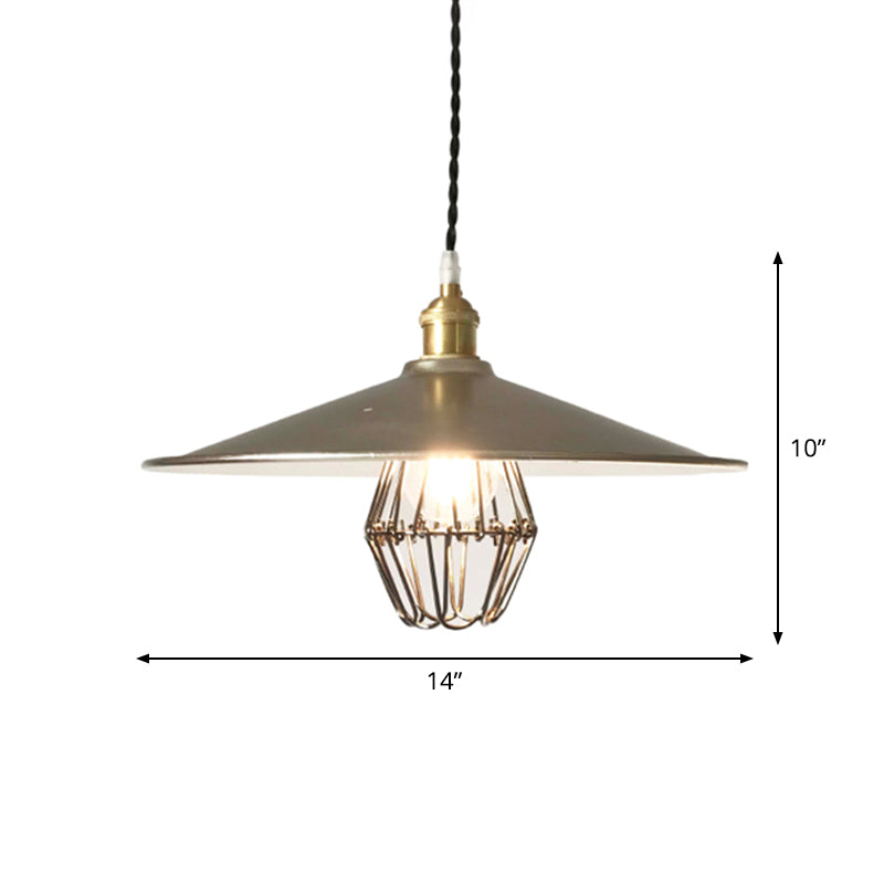 Single Shaded Suspension Lighting Industrial Metal Pendant Ceiling Lamp for Bistro Clearhalo 'Art Deco Pendants' 'Black' 'Cast Iron' 'Ceiling Lights' 'Ceramic' 'Crystal' 'Industrial Pendants' 'Industrial' 'Metal' 'Middle Century Pendants' 'Pendant Lights' 'Pendants' 'Rustic Pendants' 'Tiffany' Lighting' 2460933