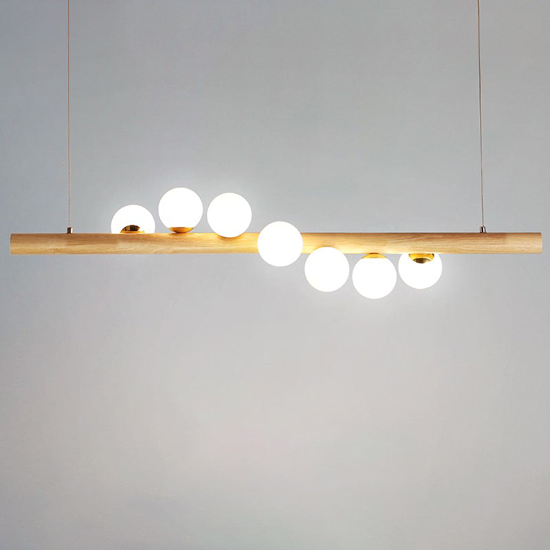 Jewelry Milk Glass Suspension Light Minimalistic Hanging Island Light for Dining Room Clearhalo 'Ceiling Lights' 'Island Lights' Lighting' 2461010