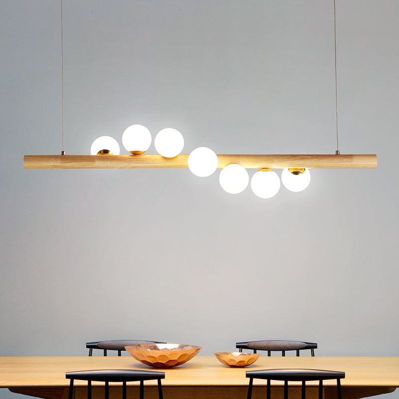 Jewelry Milk Glass Suspension Light Minimalistic Hanging Island Light for Dining Room Clearhalo 'Ceiling Lights' 'Island Lights' Lighting' 2461015