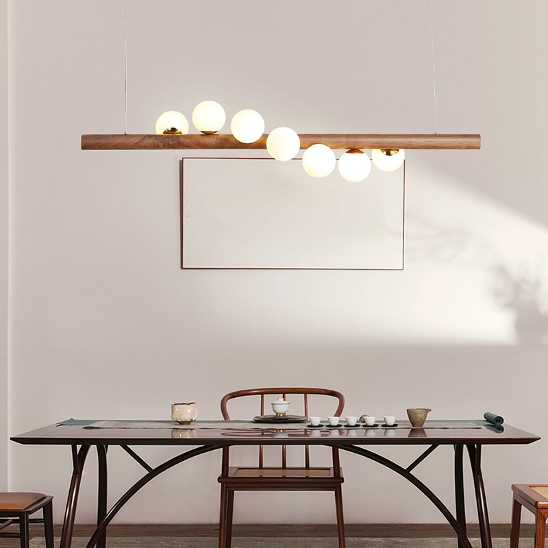 Jewelry Milk Glass Suspension Light Minimalistic Hanging Island Light for Dining Room Clearhalo 'Ceiling Lights' 'Island Lights' Lighting' 2461018