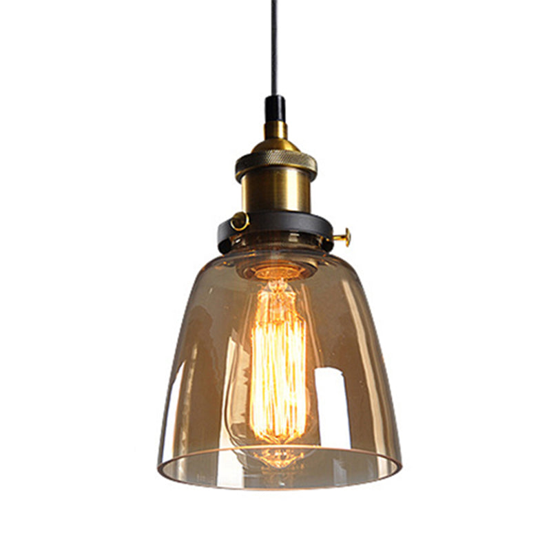 1-Head Glass Pendulum Light Nautical Geometric Shaped Dining Room Suspension Pendant Light Amber Wine Glass Clearhalo 'Ceiling Lights' 'Close To Ceiling Lights' 'Glass shade' 'Glass' 'Industrial Pendants' 'Industrial' 'Middle Century Pendants' 'Pendant Lights' 'Pendants' 'Tiffany' Lighting' 2461088