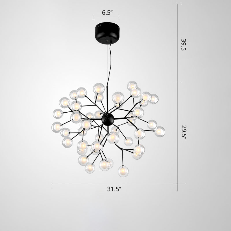Minimalist Molecule Chandelier Double Glass Living Room Suspension Lighting Fixture Clearhalo 'Ceiling Lights' 'Chandeliers' 'Modern Chandeliers' 'Modern' Lighting' 2461162