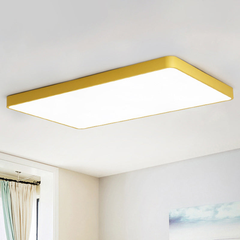 Macaron Rectangular Flush Mount Light Acrylic Living Room LED Ceiling Mount Light Fixture Clearhalo 'Ceiling Lights' 'Close To Ceiling Lights' 'Close to ceiling' 'Flush mount' Lighting' 2461249