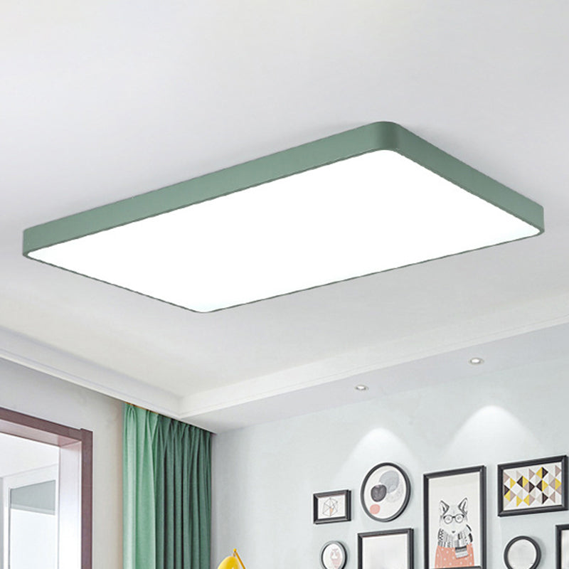 Macaron Rectangular Flush Mount Light Acrylic Living Room LED Ceiling Mount Light Fixture Clearhalo 'Ceiling Lights' 'Close To Ceiling Lights' 'Close to ceiling' 'Flush mount' Lighting' 2461252