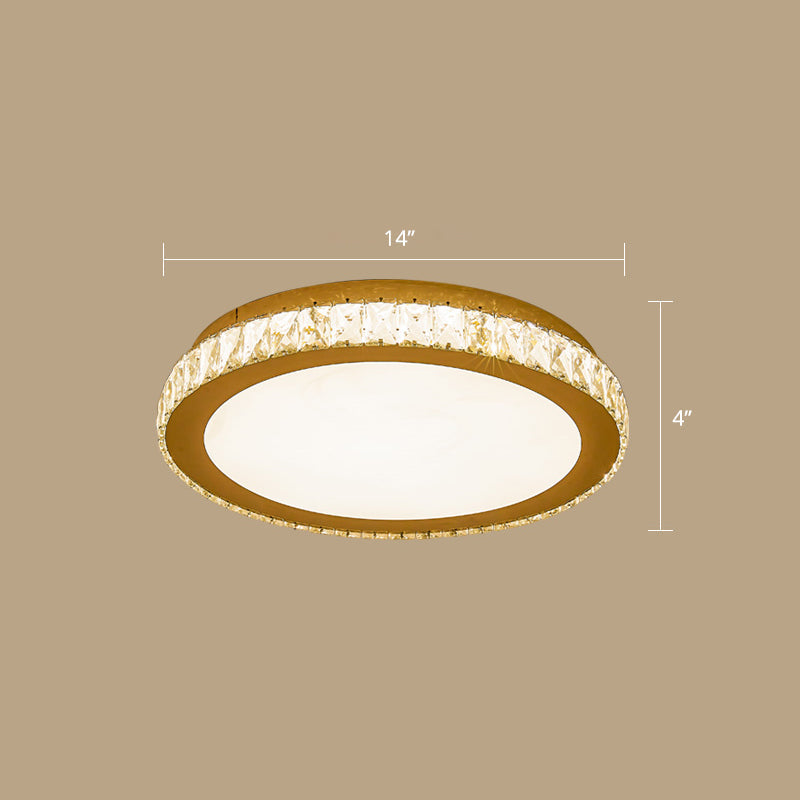 Prismatic K9 Crystal Geometric Ceiling Fixture Simple White LED Flush Mount Lighting for Bedroom Clearhalo 'Ceiling Lights' 'Close To Ceiling Lights' 'Close to ceiling' 'Flush mount' Lighting' 2461588