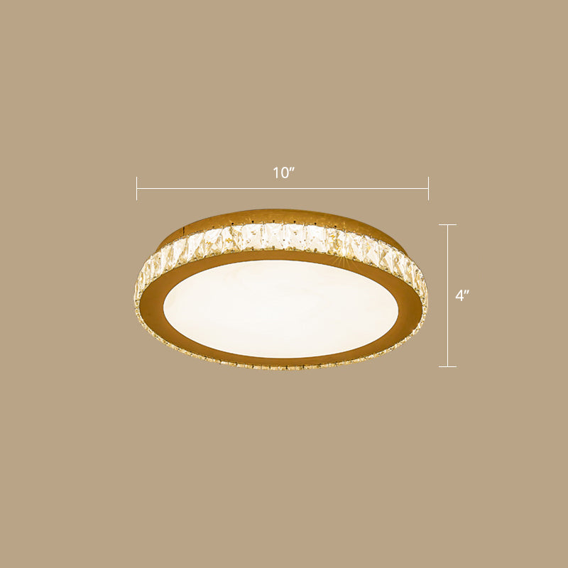 Prismatic K9 Crystal Geometric Ceiling Fixture Simple White LED Flush Mount Lighting for Bedroom Clearhalo 'Ceiling Lights' 'Close To Ceiling Lights' 'Close to ceiling' 'Flush mount' Lighting' 2461590