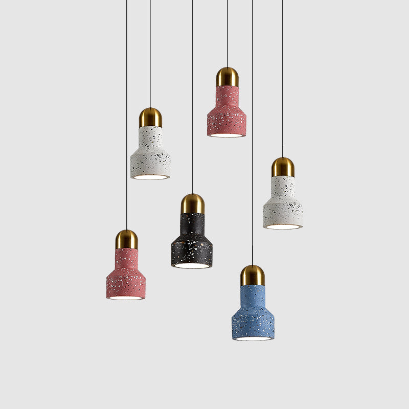 Flashlight Shaped Living Room Down Lighting Terrazzo 1 Bulb Nordic Ceiling Pendant Lamp Clearhalo 'Ceiling Lights' 'Modern Pendants' 'Modern' 'Pendant Lights' 'Pendants' Lighting' 2461824