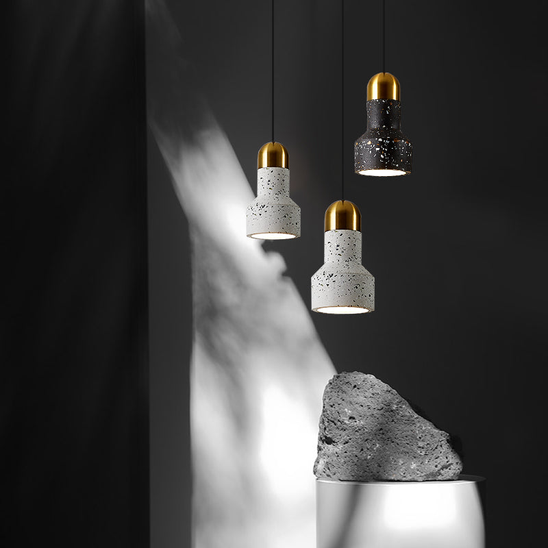 Flashlight Shaped Living Room Down Lighting Terrazzo 1 Bulb Nordic Ceiling Pendant Lamp Clearhalo 'Ceiling Lights' 'Modern Pendants' 'Modern' 'Pendant Lights' 'Pendants' Lighting' 2461827