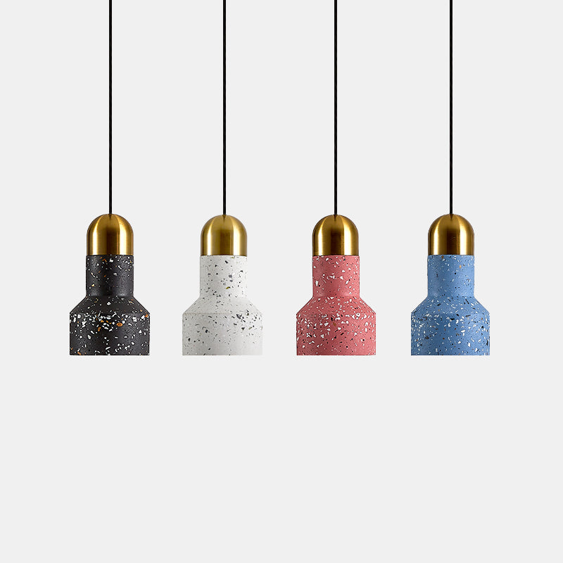 Flashlight Shaped Living Room Down Lighting Terrazzo 1 Bulb Nordic Ceiling Pendant Lamp Clearhalo 'Ceiling Lights' 'Modern Pendants' 'Modern' 'Pendant Lights' 'Pendants' Lighting' 2461831