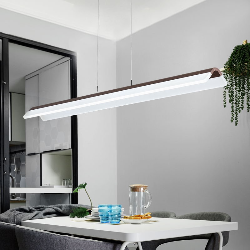 Coffee Linear Pendant Light Fixture Modern LED Acrylic Island Lighting for Dining Room Coffee Clearhalo 'Ceiling Lights' 'Modern Pendants' 'Modern' 'Pendant Lights' 'Pendants' Lighting' 2461833