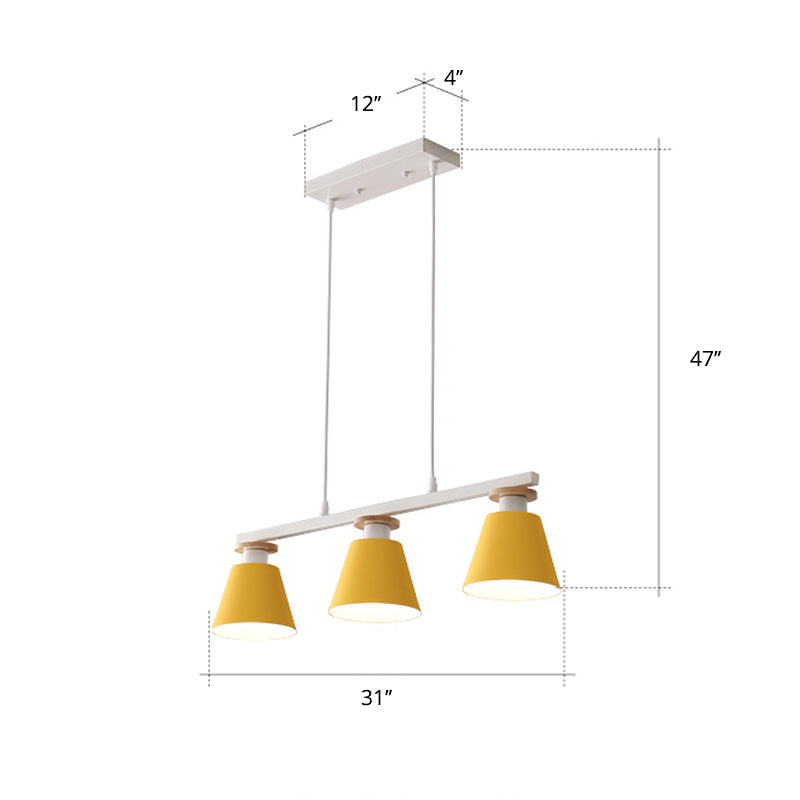 Trifle Cup Dining Room Suspension Lamp Metal 3-Light Macaron Island Pendant Light Clearhalo 'Ceiling Lights' 'Island Lights' Lighting' 2462163