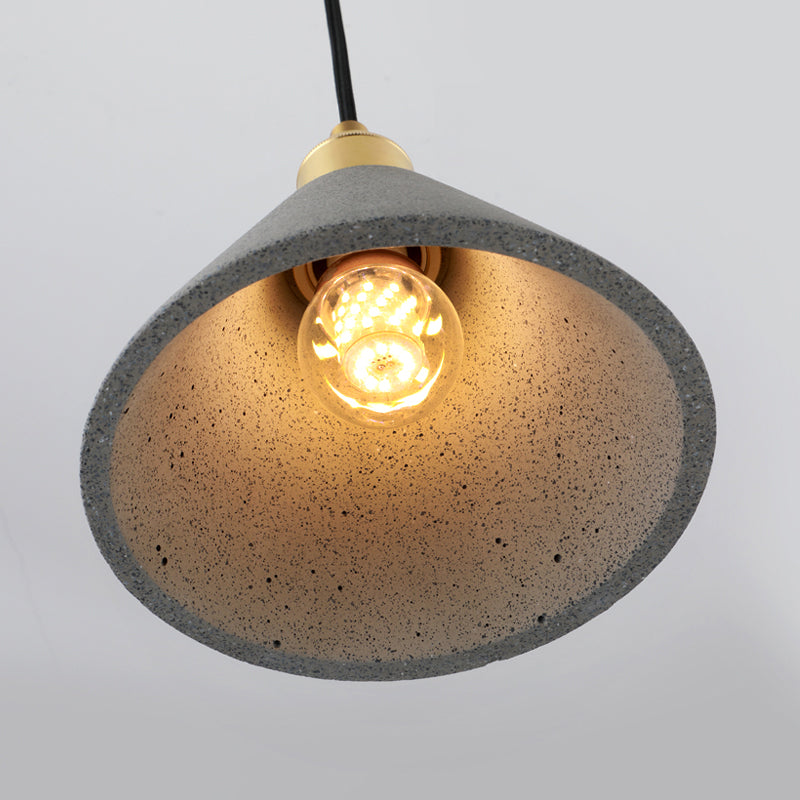 Concrete Conical Pendant Light Fixture Minimalist 1 Head Ceiling Suspension Lamp Clearhalo 'Ceiling Lights' 'Modern Pendants' 'Modern' 'Pendant Lights' 'Pendants' Lighting' 2462350