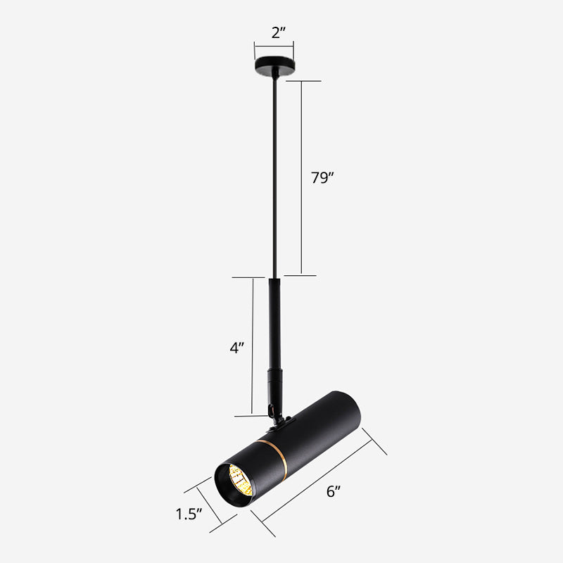 Simplicity Tube LED Hanging Lamp Metal Bedside Suspension Pendant Light in Black Clearhalo 'Ceiling Lights' 'Modern Pendants' 'Modern' 'Pendant Lights' 'Pendants' Lighting' 2462369