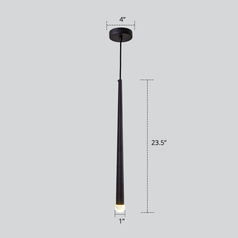 Simplicity Tube LED Hanging Lamp Metal Bedside Suspension Pendant Light in Black Clearhalo 'Ceiling Lights' 'Modern Pendants' 'Modern' 'Pendant Lights' 'Pendants' Lighting' 2462370