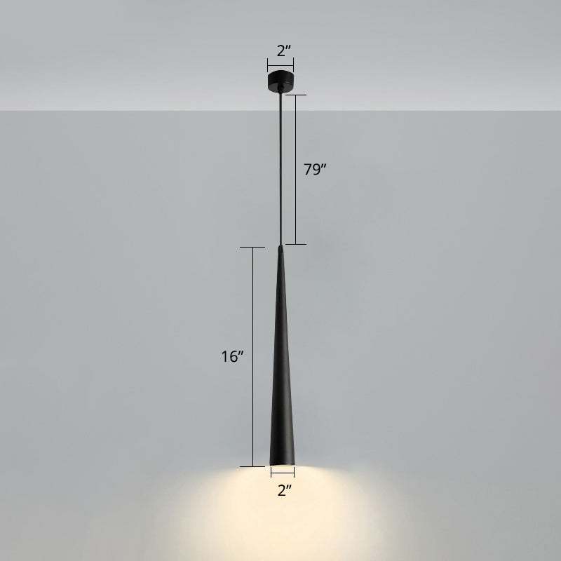Simplicity Tube LED Hanging Lamp Metal Bedside Suspension Pendant Light in Black Clearhalo 'Ceiling Lights' 'Modern Pendants' 'Modern' 'Pendant Lights' 'Pendants' Lighting' 2462373