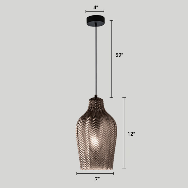Wavy Glass Shaded Hanging Lamp Nordic Style Single Pendant Ceiling Light for Dining Room Clearhalo 'Ceiling Lights' 'Chandeliers' 'Glass shade' 'Glass' 'Modern Pendants' 'Modern' 'Pendant Lights' 'Pendants' Lighting' 2462445
