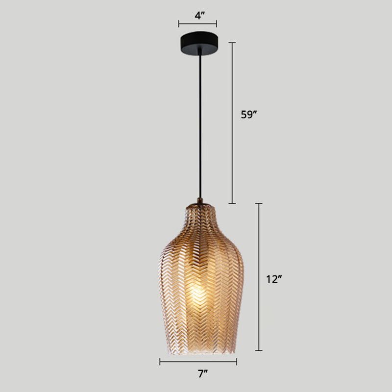 Wavy Glass Shaded Hanging Lamp Nordic Style Single Pendant Ceiling Light for Dining Room Clearhalo 'Ceiling Lights' 'Chandeliers' 'Glass shade' 'Glass' 'Modern Pendants' 'Modern' 'Pendant Lights' 'Pendants' Lighting' 2462449