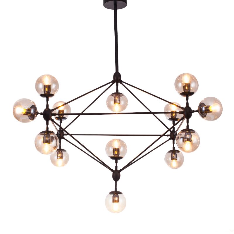 Black Diamond Lattice Chandelier Industrial Tan Glass Living Room Suspension Lighting Clearhalo 'Ceiling Lights' 'Chandeliers' 'Glass shade' 'Glass' 'Industrial Chandeliers' 'Industrial' 'Middle Century Chandeliers' 'Pendant Lights' 'Tiffany' Lighting' 2462637