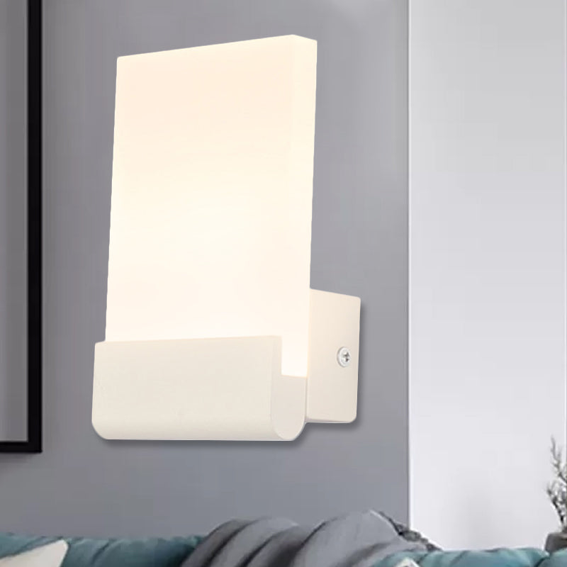4" Wide Black/White Acrylic Sconce Light Simple Cuboid LED Wall Lighting Ideas, Warm/White Light Clearhalo 'Cast Iron' 'Glass' 'Industrial' 'Modern wall lights' 'Modern' 'Tiffany' 'Traditional wall lights' 'Wall Lamps & Sconces' 'Wall Lights' Lighting' 246284