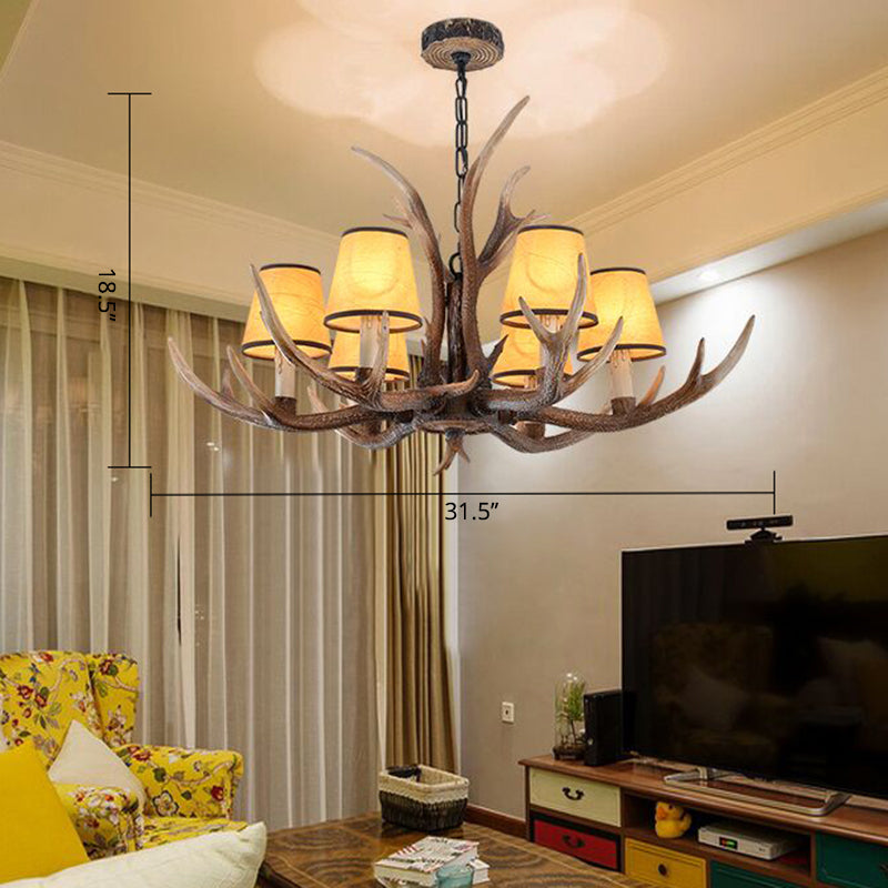 Antler Shaped Living Room Chandelier Countryside Resin Suspended Lighting Fixture Clearhalo 'Ceiling Lights' 'Chandeliers' Lighting' 2463063