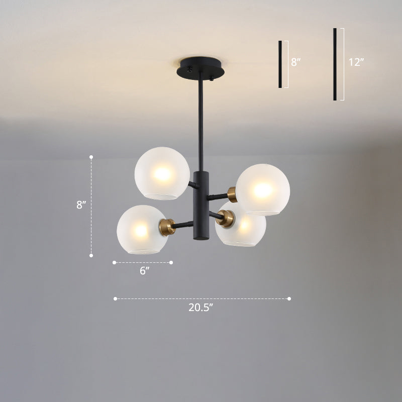 Domed Hanging Lamp Postmodern Style Glass Dining Room Chandelier Lighting Fixture Clearhalo 'Ceiling Lights' 'Chandeliers' 'Glass shade' 'Glass' 'Modern Chandeliers' 'Modern' Lighting' 2463178