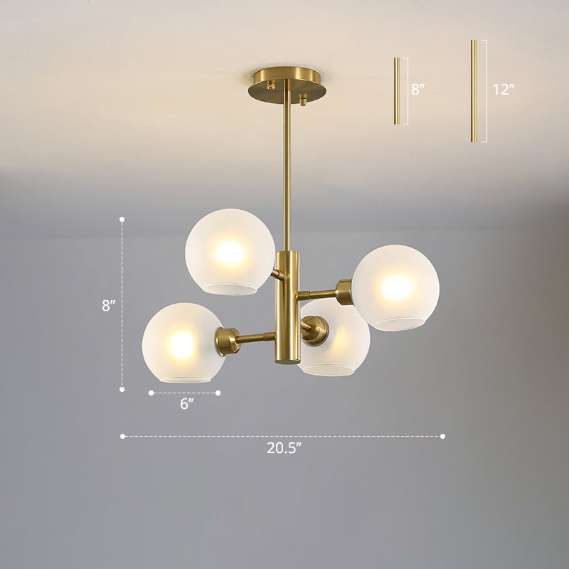 Domed Hanging Lamp Postmodern Style Glass Dining Room Chandelier Lighting Fixture Clearhalo 'Ceiling Lights' 'Chandeliers' 'Glass shade' 'Glass' 'Modern Chandeliers' 'Modern' Lighting' 2463180