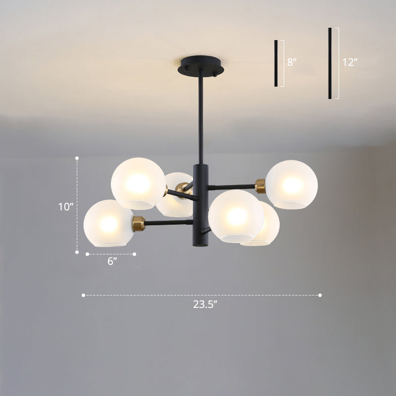 Domed Hanging Lamp Postmodern Style Glass Dining Room Chandelier Lighting Fixture Clearhalo 'Ceiling Lights' 'Chandeliers' 'Glass shade' 'Glass' 'Modern Chandeliers' 'Modern' Lighting' 2463183