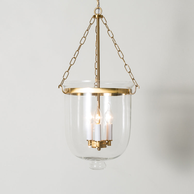 3-Light Inverted Cloche Shaped Pendant Lighting Vintage Clear Glass Chandelier for Living Room Clearhalo 'Ceiling Lights' 'Chandeliers' 'Glass shade' 'Glass' 'Industrial Chandeliers' 'Industrial' 'Island Lights' 'Middle Century Chandeliers' 'Tiffany' Lighting' 2463192