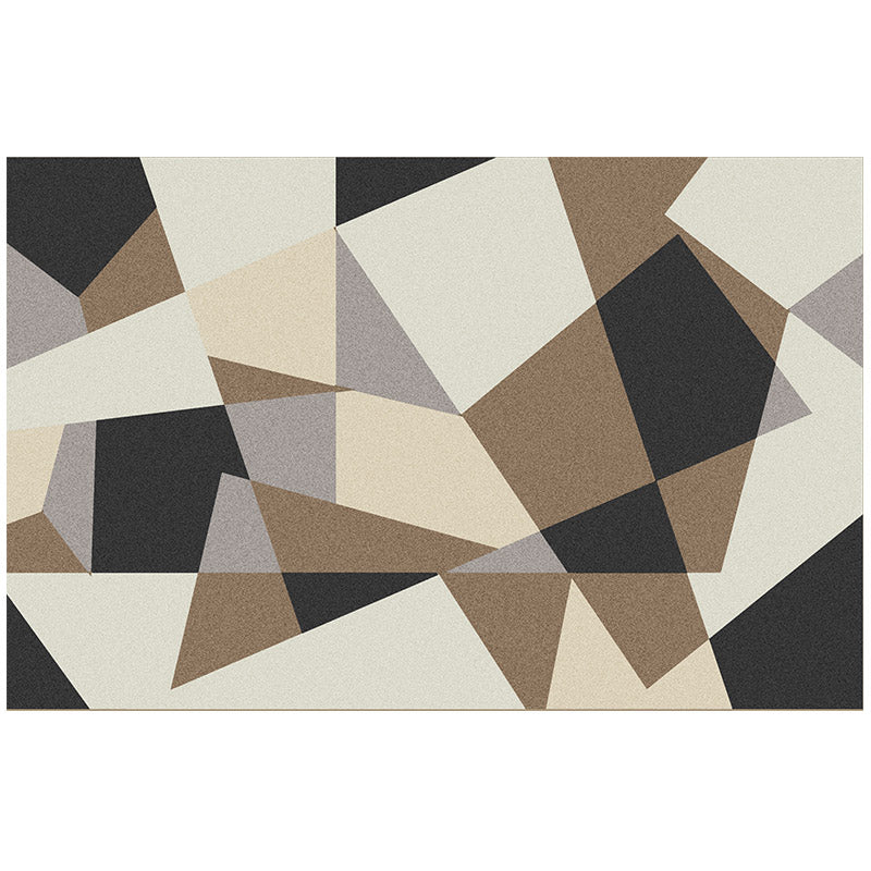 Modern Geometric Print Rug Multicolored Polyster Area Carpet Non-Slip Machine Washable Area Rug for Bedroom Khaki Clearhalo 'Area Rug' 'Modern' 'Rugs' Rug' 2463404